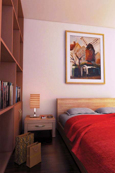 hang a painting above the bed
