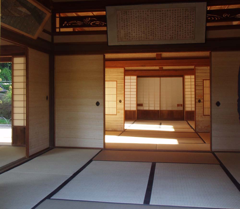 a Japanese house has shoji screen and fusuma sliding door